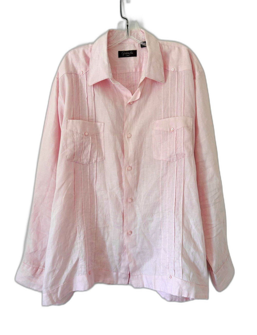 Fernando Pena Linen Button-Down Guayabera Shirt